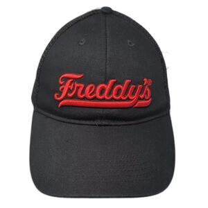 Freddy's Trucker Hat Black Red Snapback OS Embroidered Mesh Back Adjustable